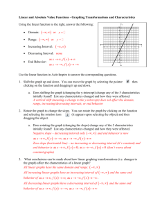 Linear and Absolute Value Functions