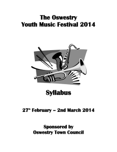 MUSIC FESTIVAL COMPETITION SYLLABUS