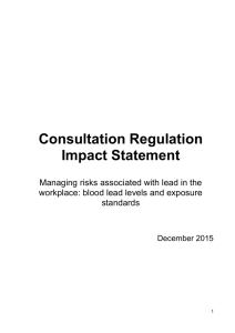 Blood Lead Levels - Best Practice Regulation Updates