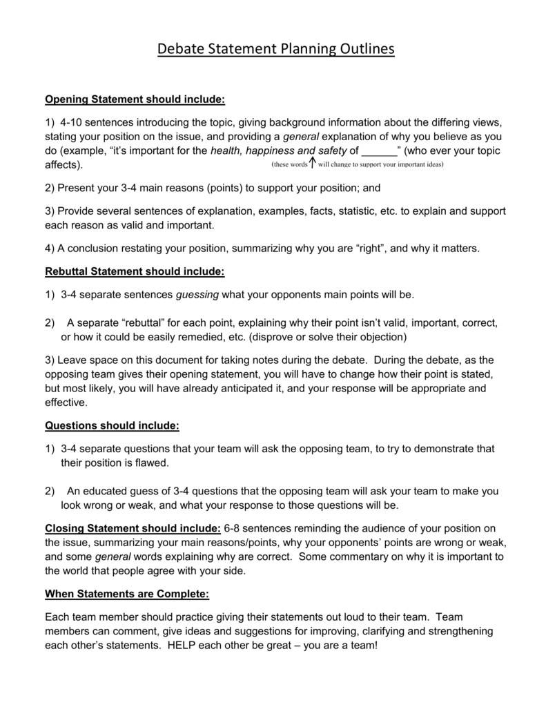 😂 Good opening statements for debates. How to Write a Closing Argument