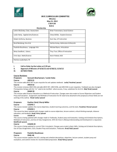 WVC CURRICULUM COMMITTEE Minutes May 21, 2012 2:30