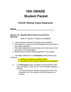 Formulating a parallel thesis statement