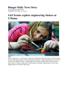 Bangor Daily News Story on Girl Scouts in Engineering at UMaine