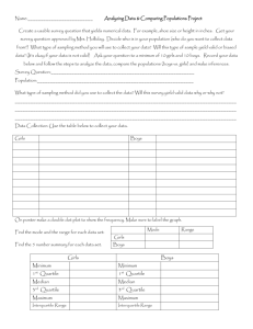 Name: Analyzing Data & Comparing Populations Project Create a