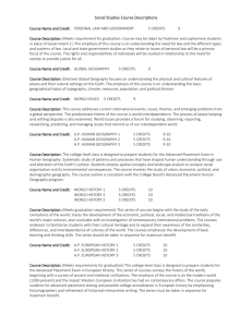 Social Studies Course Descriptions