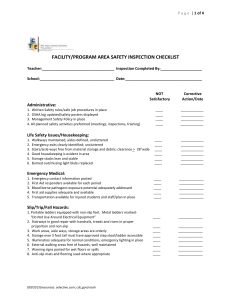 Program Area Inspection Checklist