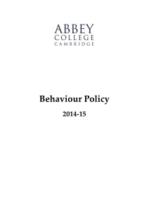 Behaviour Policy - Abbey College Cambridge