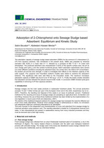 Adsorption of 2-Chlorophenol onto Sewage Sludge based Adsorbent