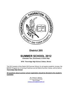 District 205 SUMMER SCHOOL 2012