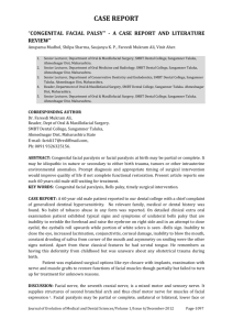 congenital facial palsy`` - a case report and literature review