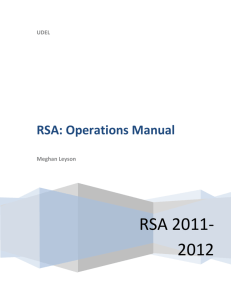 RSA: Operations Manual - University of Delaware