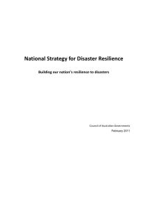 National Strategy for Disaster Resilience - Attorney