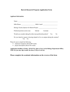 Barrett Application Form