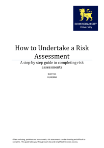 How to Undertake a Risk Assessment