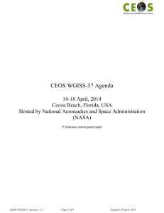 WGISS-25 Agenda