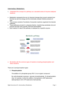 Intermediary Metabolism - PBL-J-2015