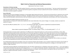 Math 3 Unit 3a: Polynomial and Rational Representations