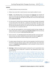 Hurling Playing Rule Changes Summary - 2015