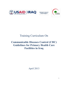 CDC Training Curriculum - Primary Health Care Iraq