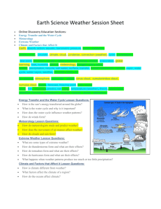 Earth Science Weather Session Sheet