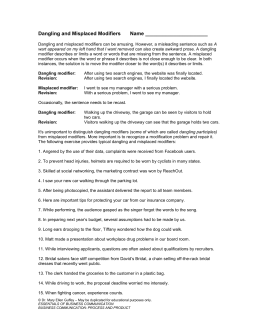 ANSWER KEY – GRAMMAR EVALUATION mother's . . . safety (of