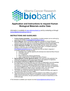 Biosample Application Form - Alberta Cancer Research Biobank
