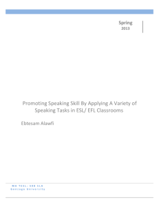 Promoting Speaking Skill By Applying A Variety of