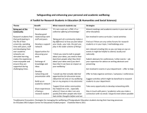 A wellbeing toolkit for research students