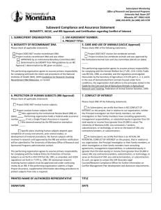 Subaward Compliance and Assurance Statement