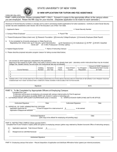 SUNY B-140W Tuition Waiver Form (MS Word)