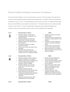 Answers to Reading for Information Level 4 Practice Set