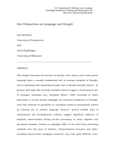 Language and thought - the Institute for Research in Cognitive