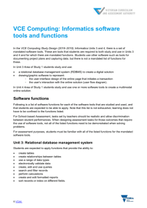 VCE Computing: Informatics software tools and functions