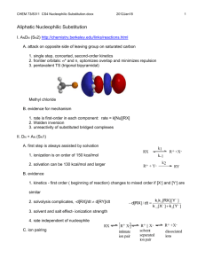 CH 10 Aliphatic Nucleophilic Substitution