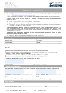 Thesis Embargo Form - The University of Auckland