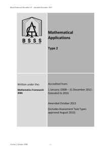 Mathematical Applications T - ACT Board of Senior Secondary Studies