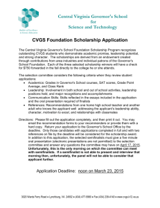 CVGS Foundation Scholarship Application