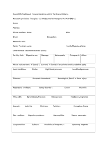 General New Patient Form - NourishLife Chinese Medicine