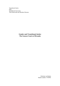 Gender and Transitional Justice The Gacaca Courts of Rwanda