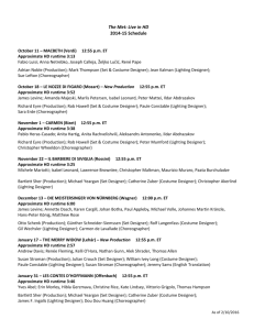 The Met: Live in HD 2014-15 Schedule October 11 – MACBETH