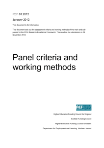 The Panel Criteria and Working Methods documentation