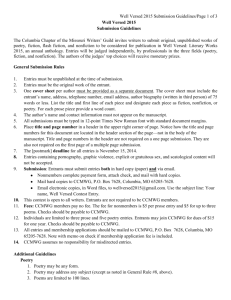 Well Versed 2015 Submission Guidelines/Page of 3 Well Versed