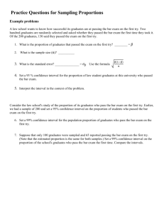 Practice Questions for Sampling Proportions Example problems