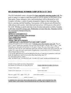 SFA BASKETBALL SUMMER CAMP June 24-27 2013