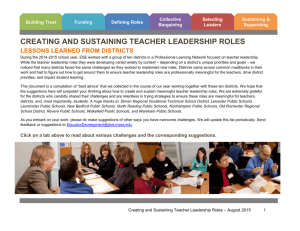 Creating and Sustaining Teacher Leadership Roles: Lessons