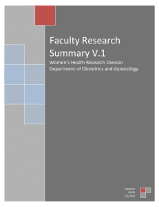 Faculty Research Summary V.1 - Oregon Health & Science University