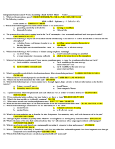 Integrated Science 2nd 9 Weeks Learning Check Review Sheet