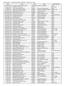 Music Calendar * Chehalis School District