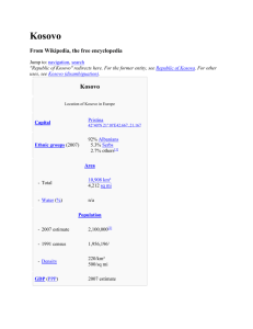 Kosovo in Yugoslavia - Faculty of Law – Udayana University