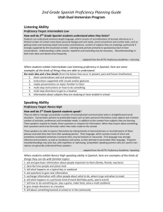 2nd Grade Spanish Proficiency Planning Guide Utah Dual